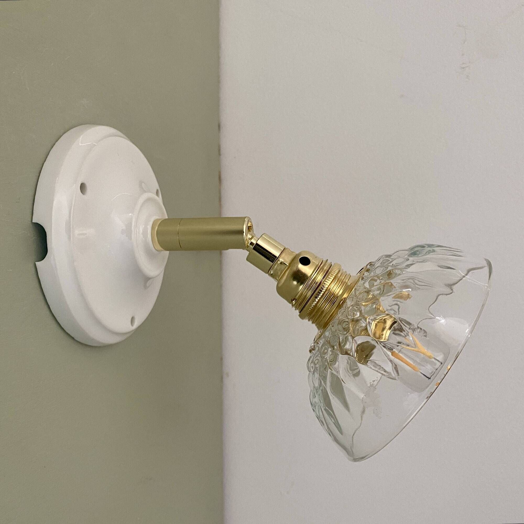 Vintage glass cut lampshade - tableware collection -