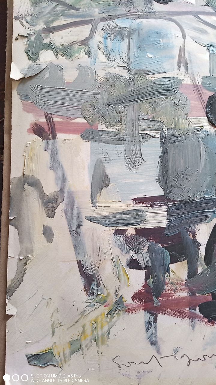 Marcel Saint-Jean (1914-1994) oil on paper - 29 x 65 cm "the red house"