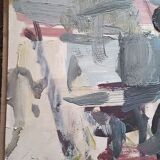 Marcel Saint-Jean (1914-1994) oil on paper - 29 x 65 cm "the red house"