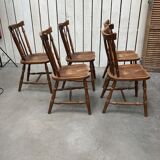 Ensemble de 5 chaises de bistrot style western