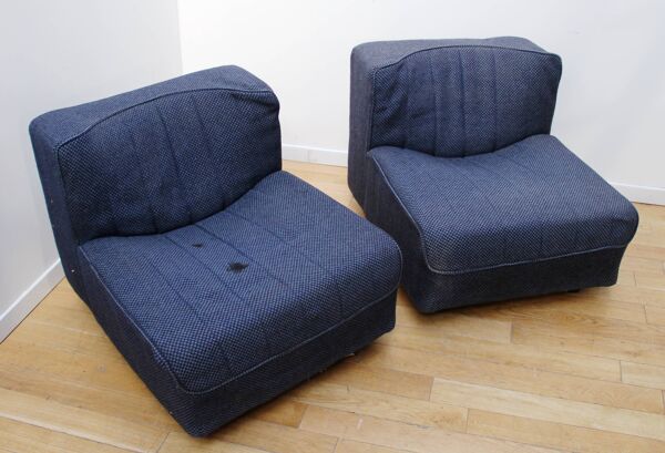 5 chauffeuses vintage, Mobilier International