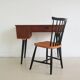 Bureau vintage en teck sur pieds noirs