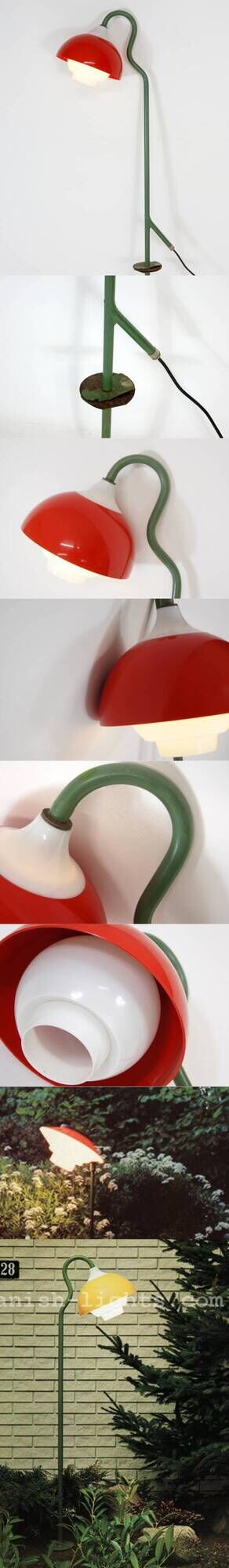 Retro Vintage Danish Bent Karlby Garden Outdoor Standing Lamp Light 50s 60s 70s