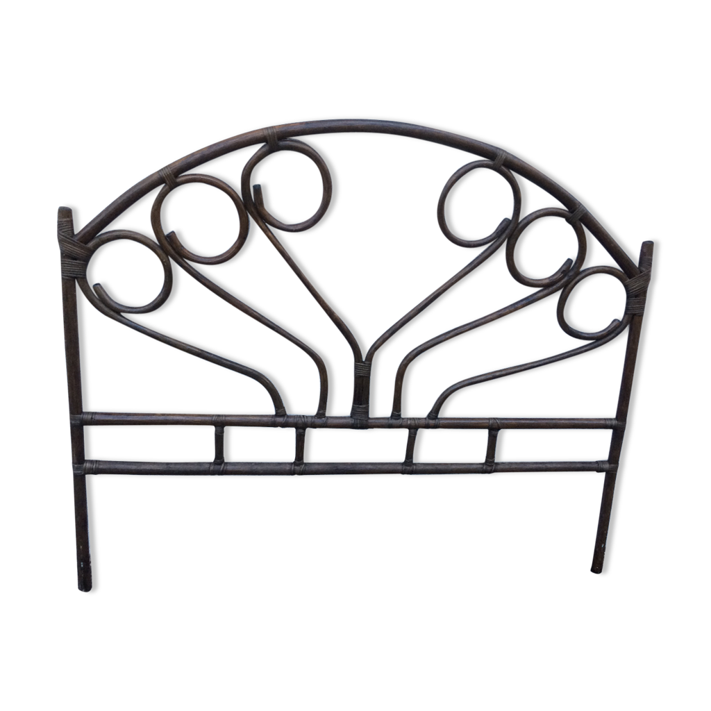 White bamboo headboard deals