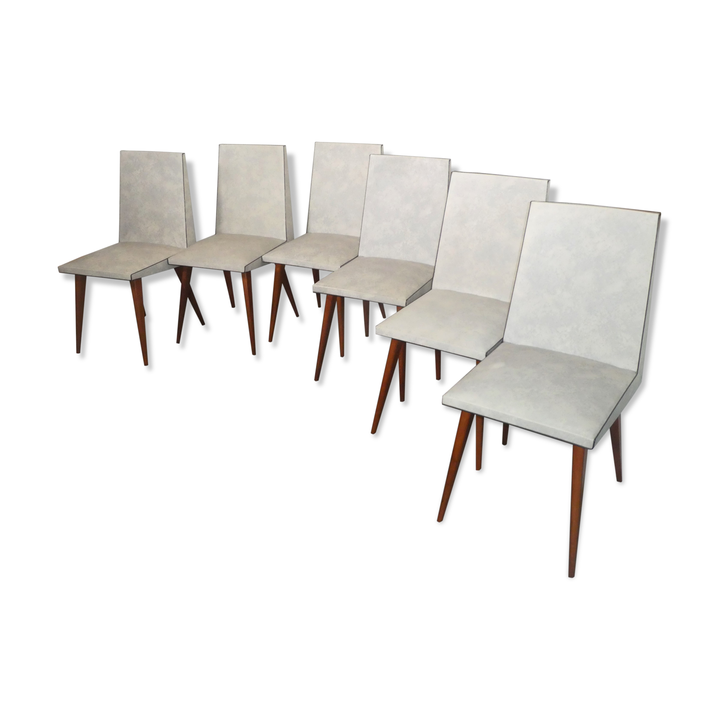 6 skaï chairs 1960