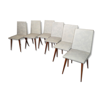 6 skaï chairs 1960