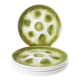 Set of 5 oyster plates Moulins des Loups, Green, 1960
