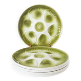 Set of 5 oyster plates Moulins des Loups, Green, 1960