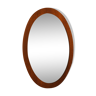 Miroir ovale scandinave en teck 57 x 37 cm