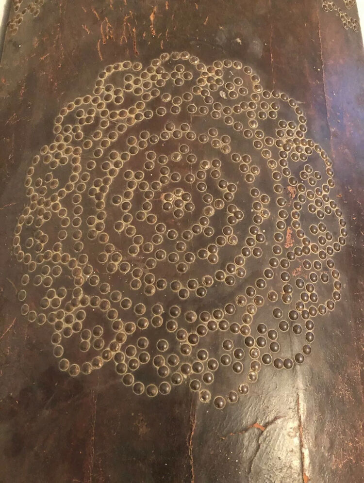 Old 18th century case in studded leather