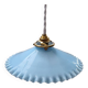 Suspension lampshade opaline serrated pale blue art deco Ø24.5