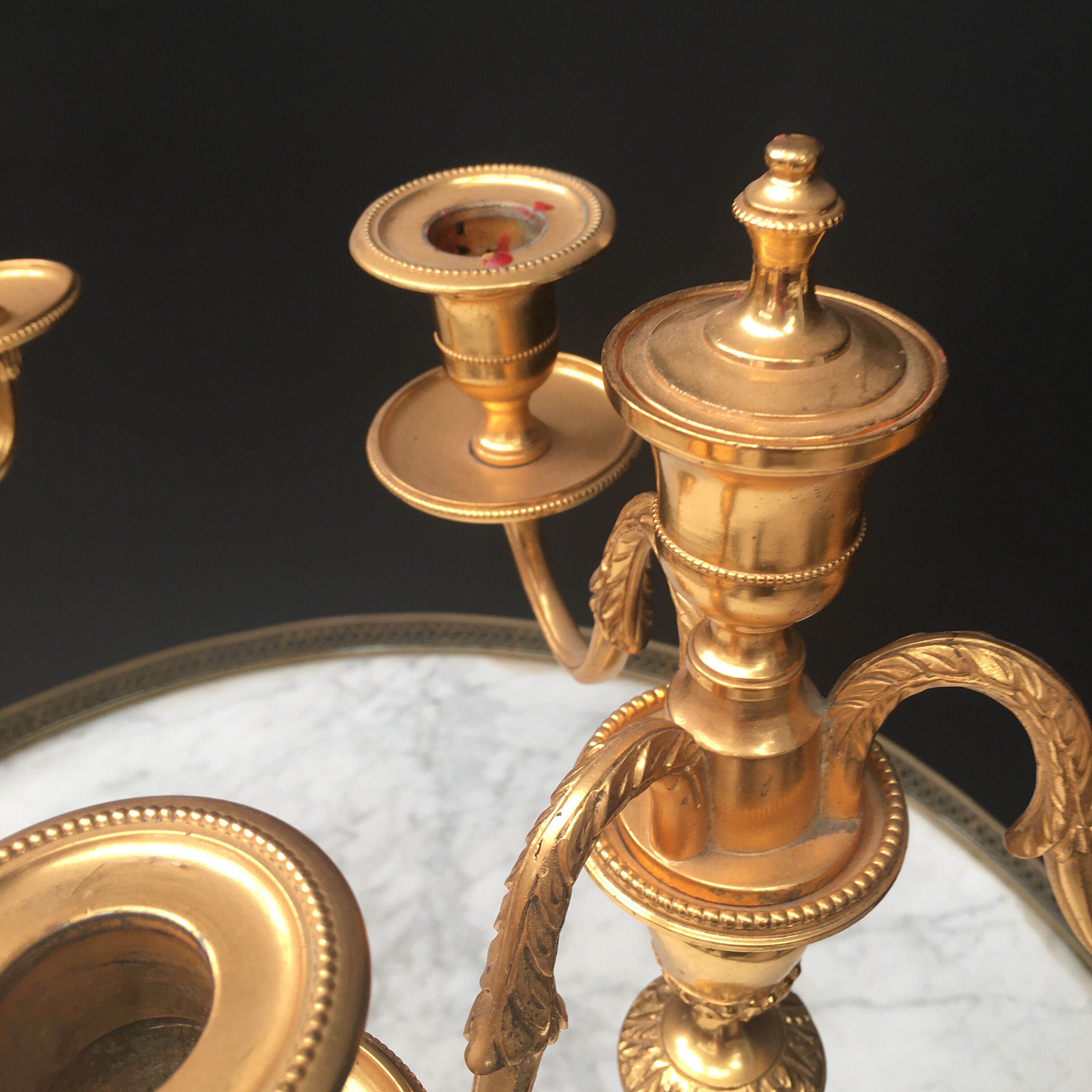 Pair of 3-branch candlesticks