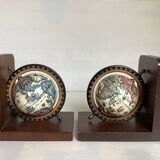 Pair of world map bookends