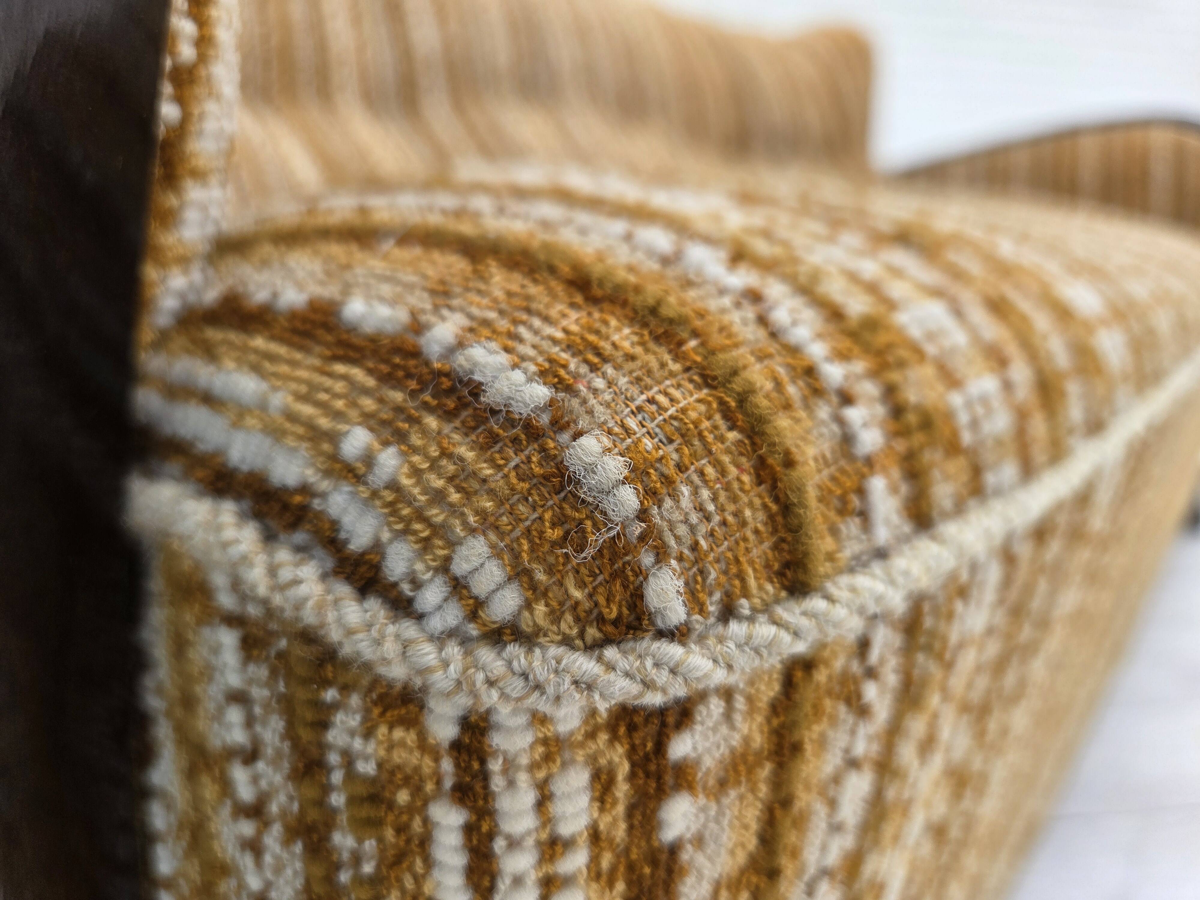 1960s, Danish 3-seater sofa, original, brown furniture wool, beech wood.