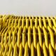 Yellow painted wicker umbrella stand - 1970s