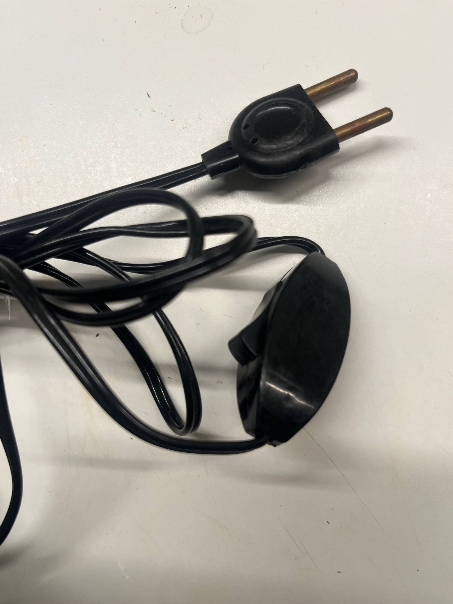 Vintage ceramic lamp in black and green - 1950s / 1960s - Handmade lampshade