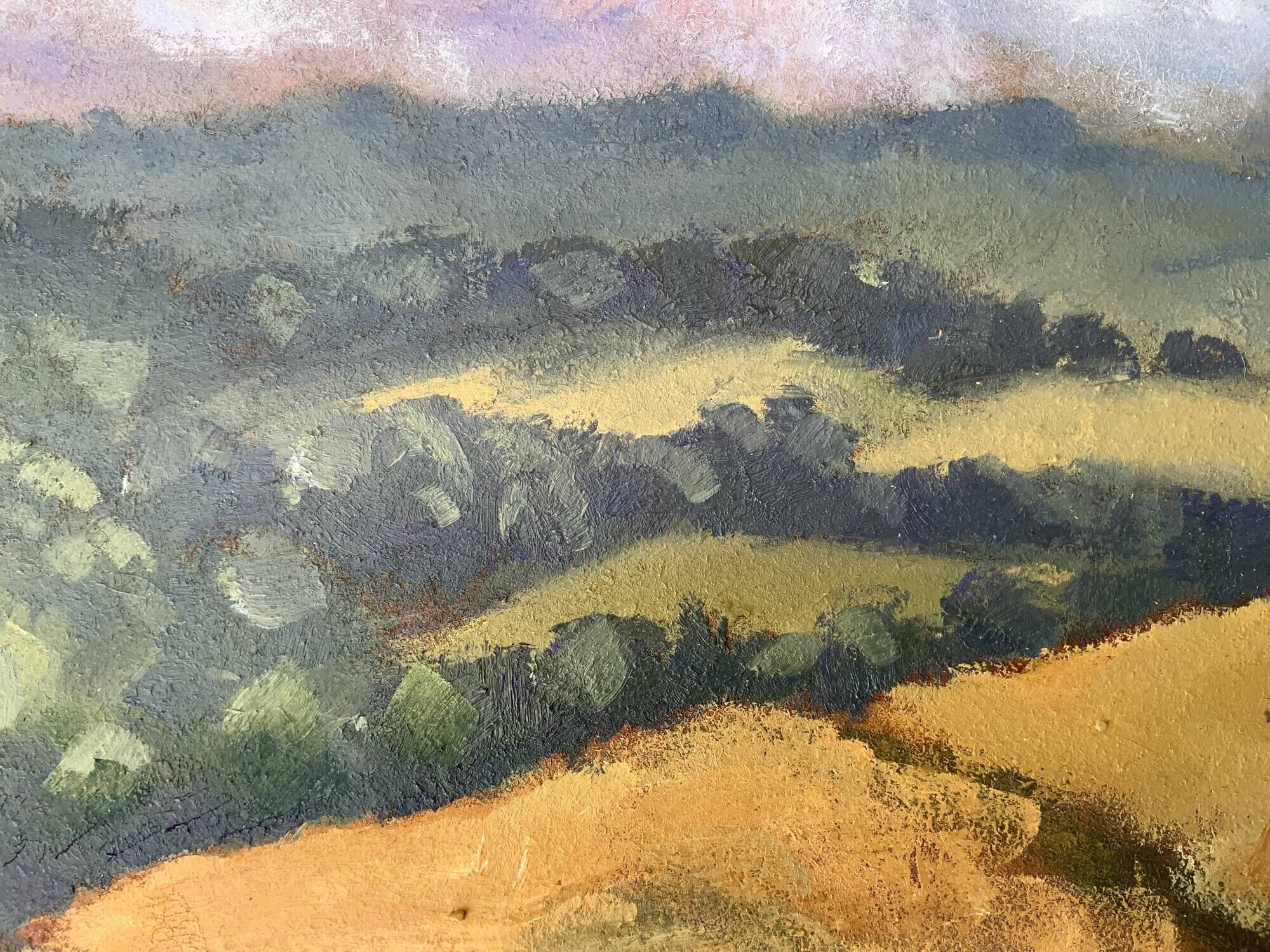 Vintage Impressionist Oil Painting Landscape, Signed R. Grinberg