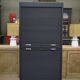 Solid oak shuttered wardrobe, anthracite grey, French work circa 1950