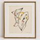 Lithograph jan voss 1976 / abstract surrealist modernist vintage