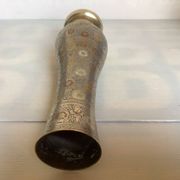 Large vase with worked brass flowers