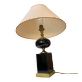 Lampe à poser par Le Dauphin Recency céramique noire et doré