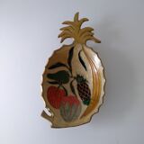 Empty pocket pineapple enamelled brass