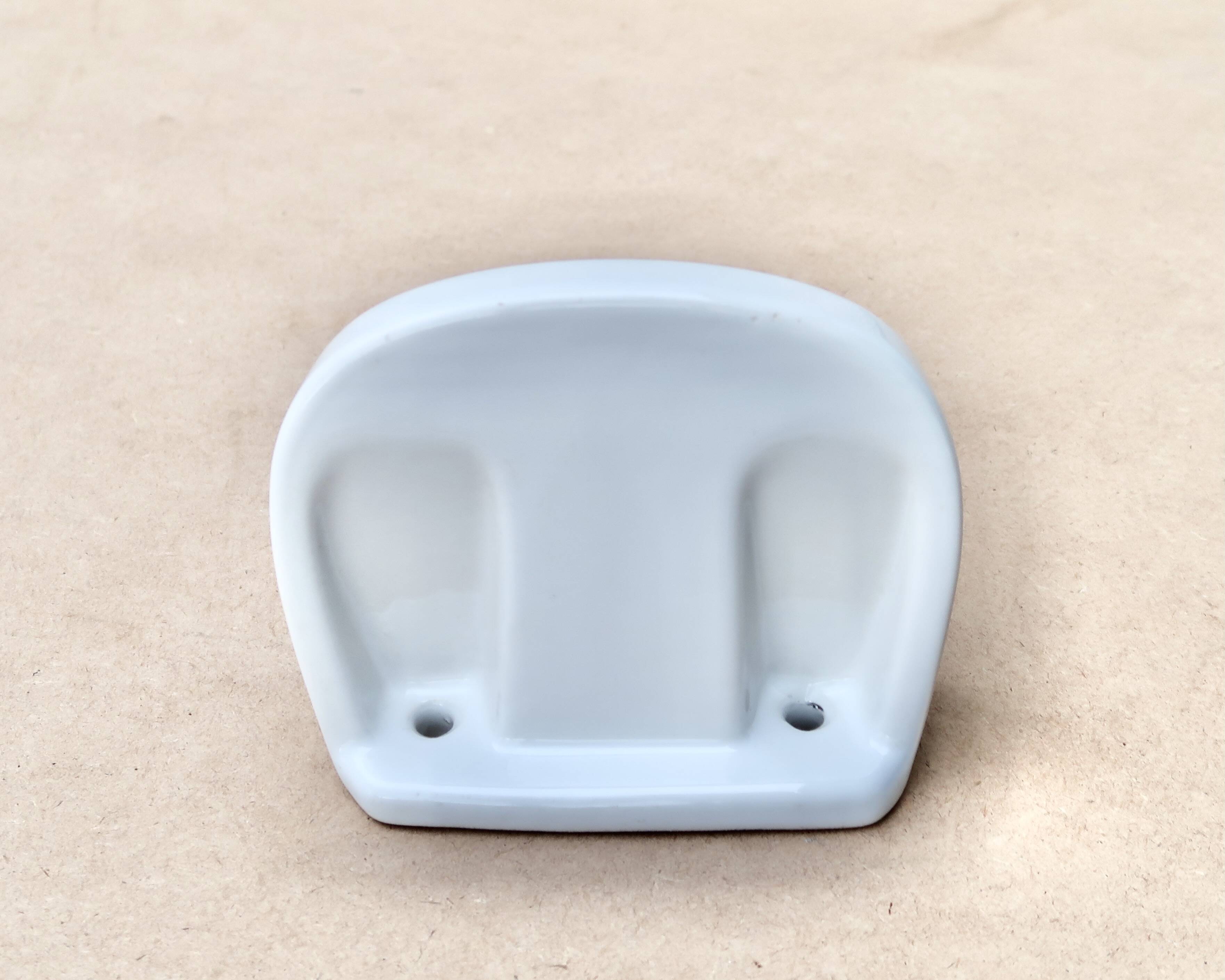 White wall-mounted soap dish in porcelain, 1950s.
