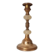 Antique brass and alabaster candlestick