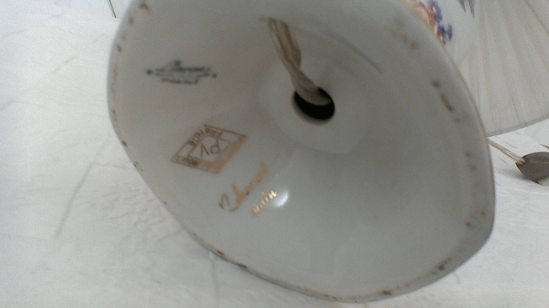 Porcelain bedside lamp, vintage.