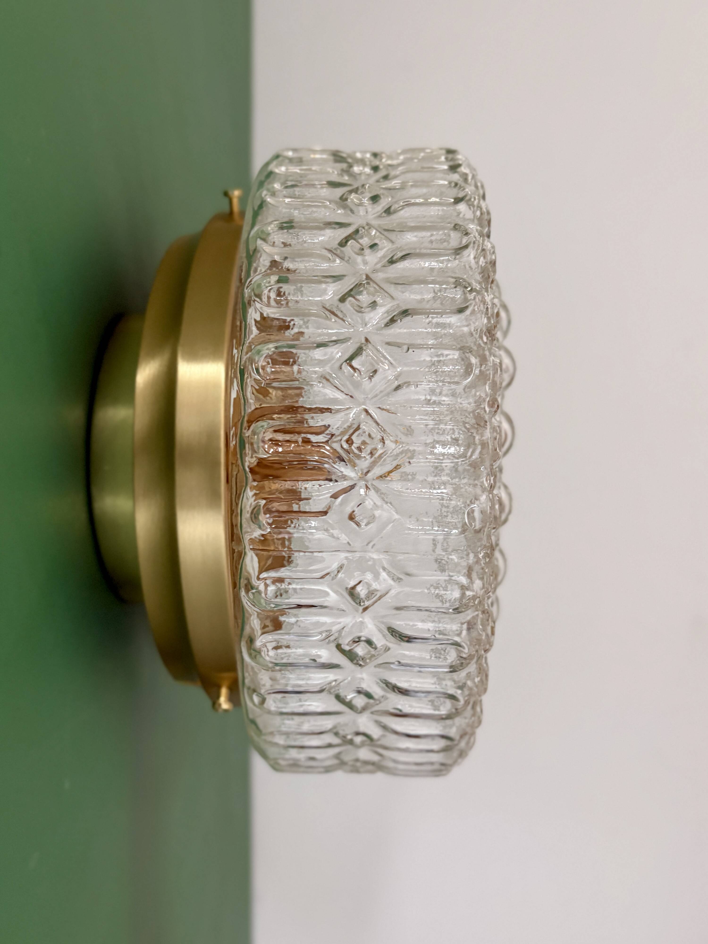 Vintage square glass globe wall/ceiling light (AX3)