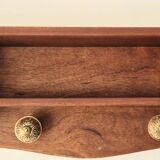 Mahogany wood shelf coat rack