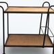 Vintage steel and rattan dessert trolley on wheels
