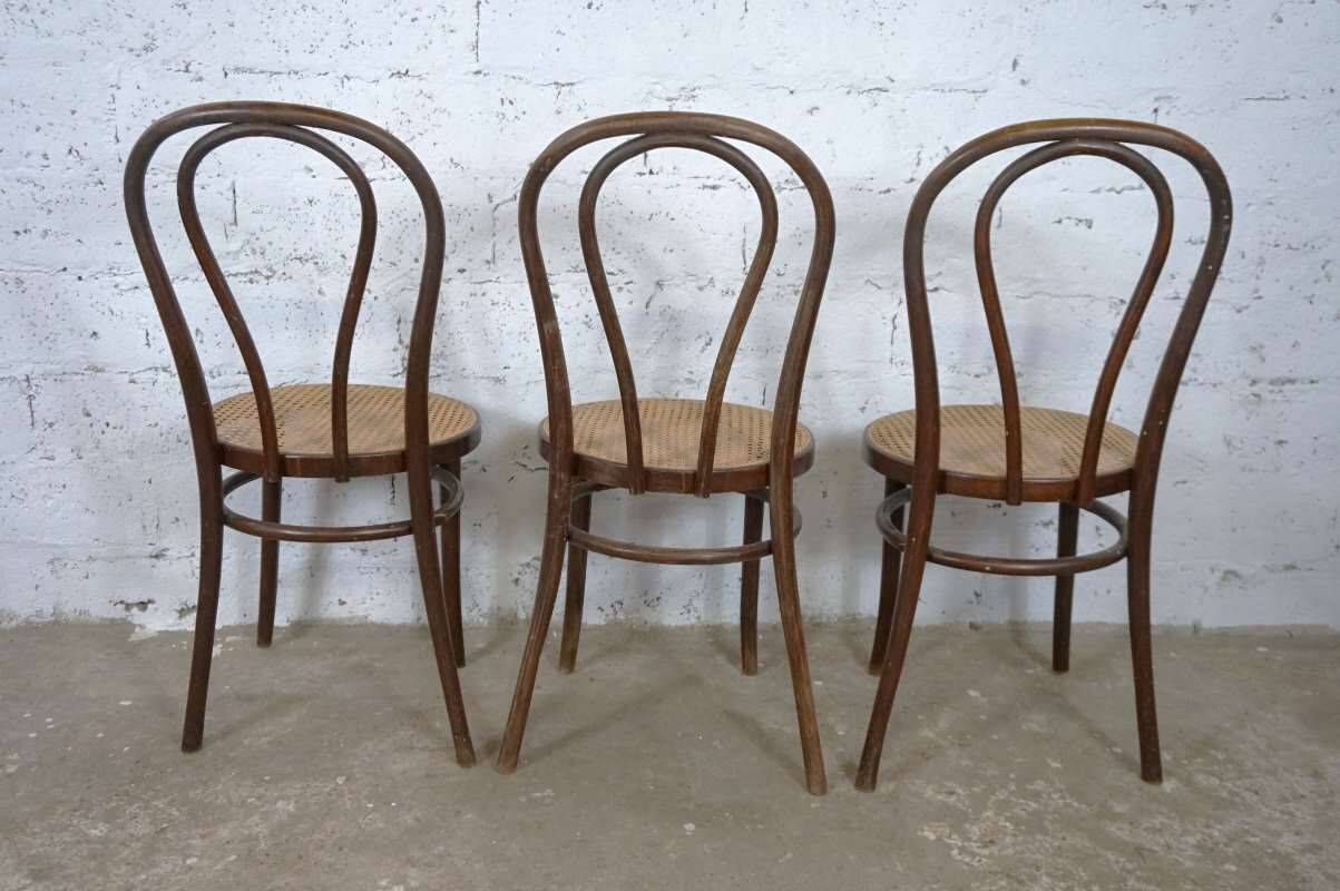 Bistro chairs No. 18 in wood and caning