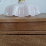 Suspension ancienne en verre rose opalin