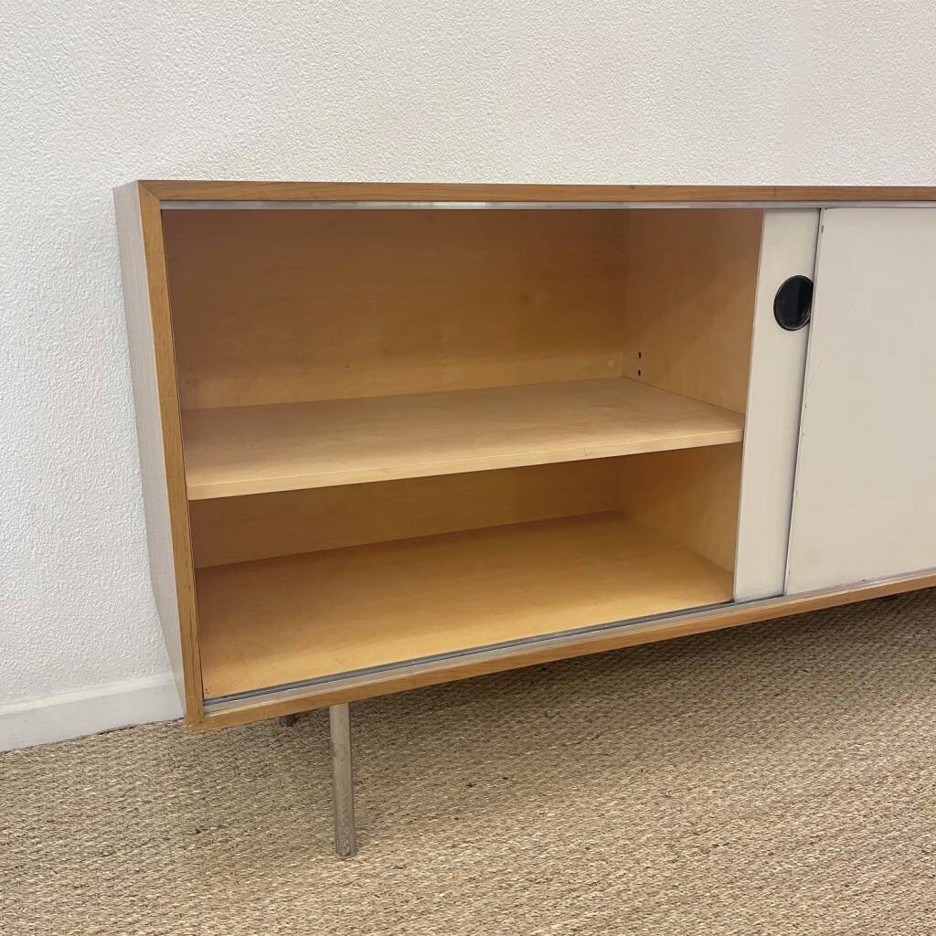 Kurt Thut vintage enfilade in 2 parts, walnut and metal from the 1950s.