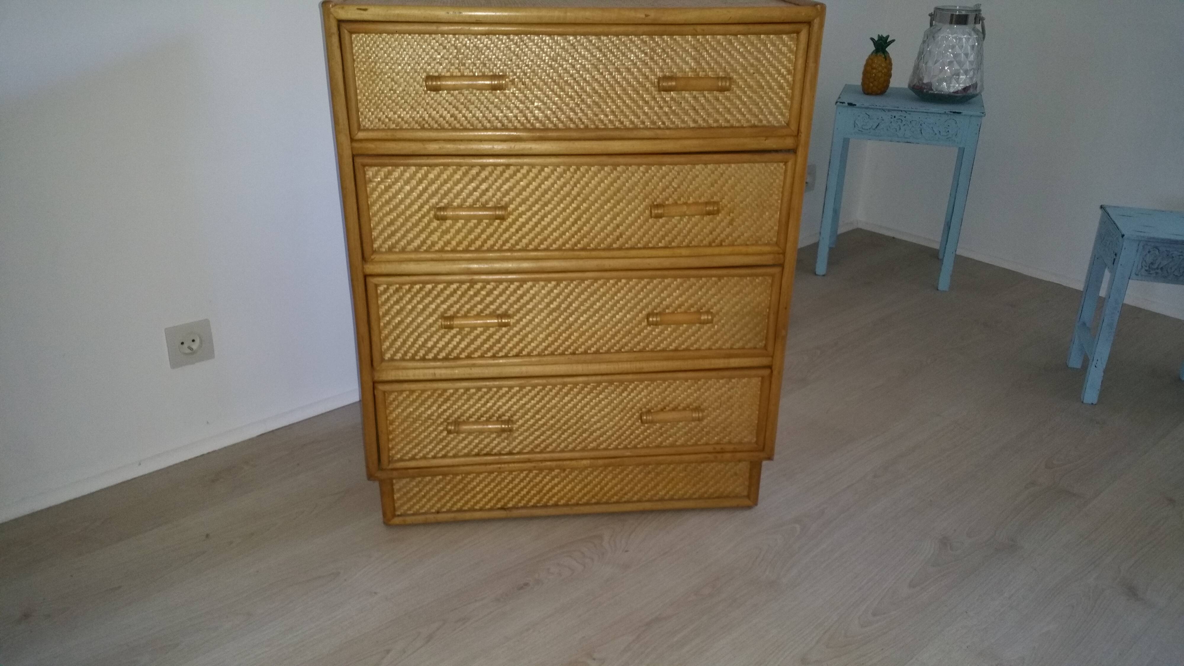 Rattan dresser 1950