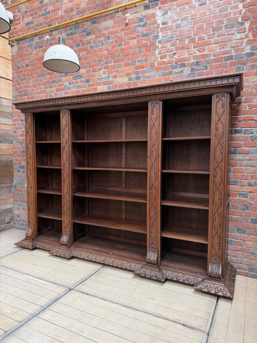 Large oak pharmacy display cabinet