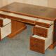 David Linley Burr walnut chest of drawers for light restoration.