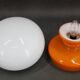 1970s Stepan Tabery Orange Glass Mushroom Table Lamp, Czechoslovakia