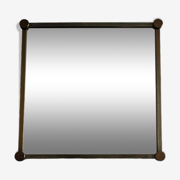 Square mirror Saint-Gobain glass and brass