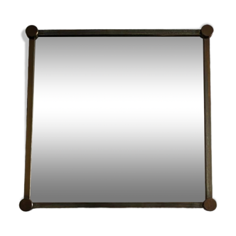 Square mirror Saint-Gobain glass and brass