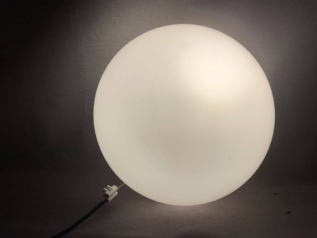Minimalist large opaline glass flush mount ceiling lamp