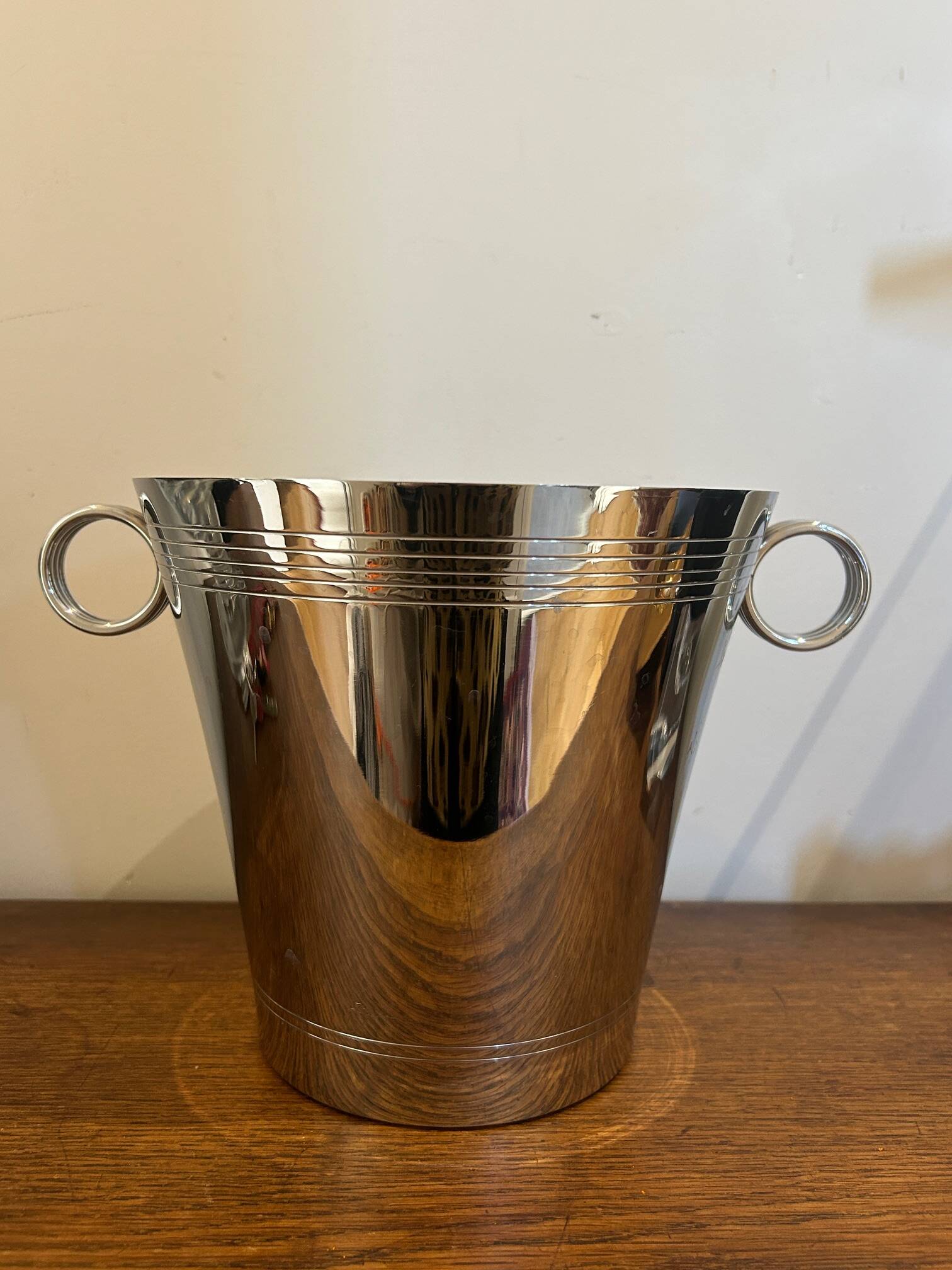 chrome metal champagne bucket 1950