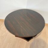 Art Deco Round Side Table in Rosewood Veneer, France, 1930s