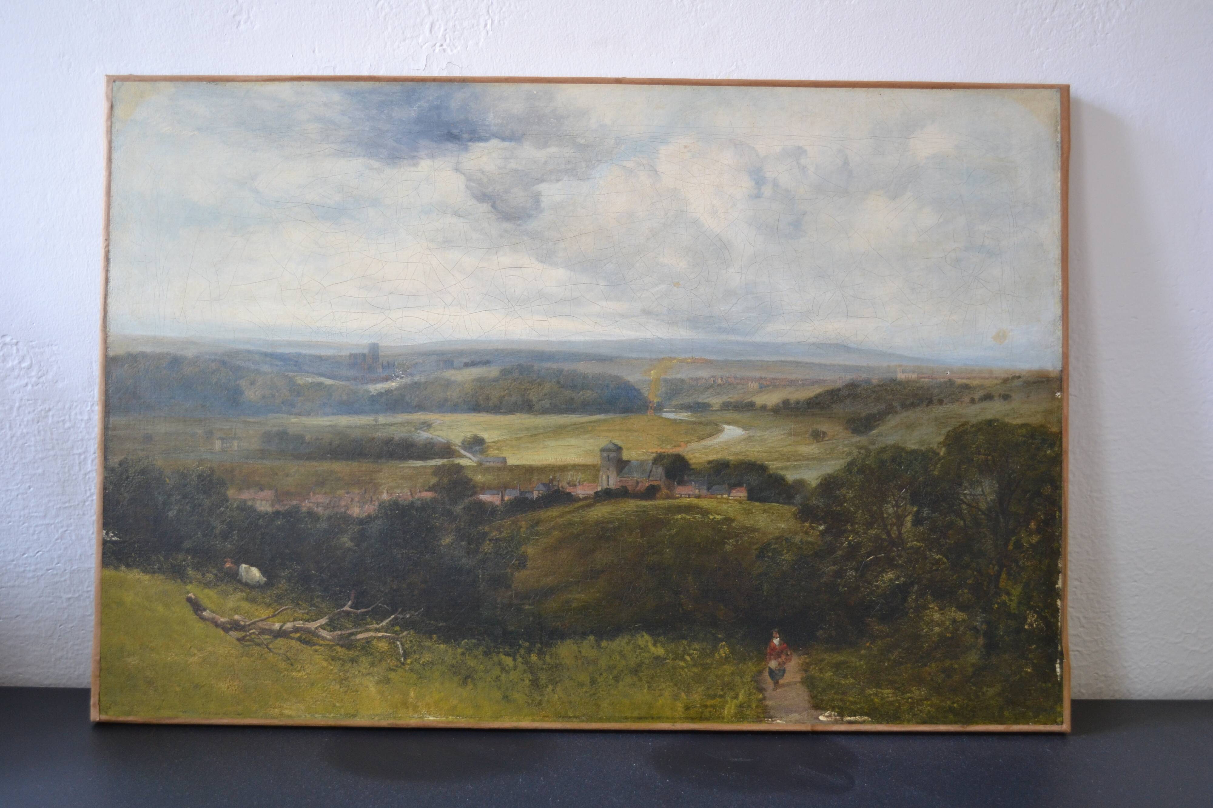 James Peel (1811-1906) Extensive view of Durham from Shincliffe Hill HST