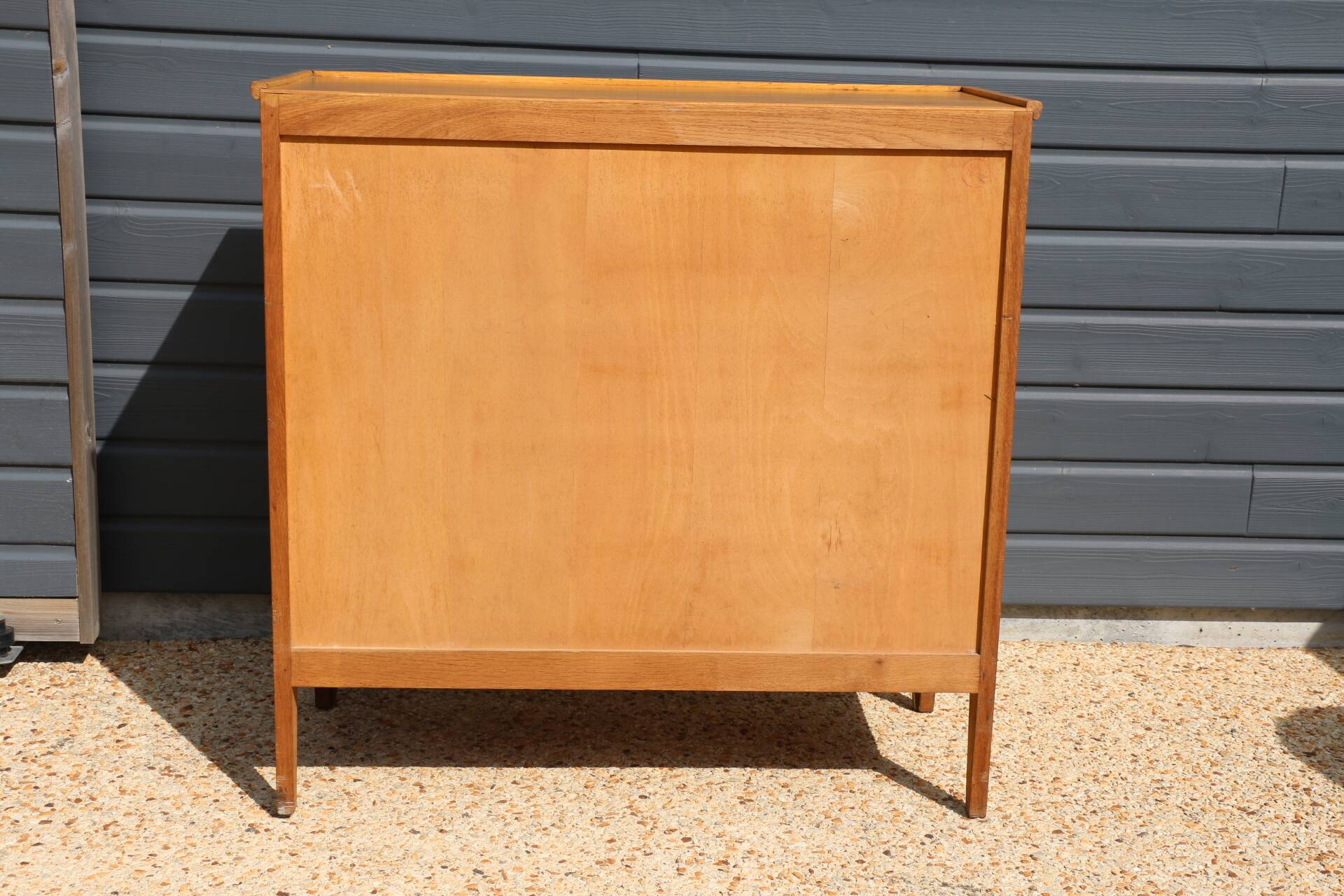 Chest of drawers with 4 drawers, light oak, 1960.