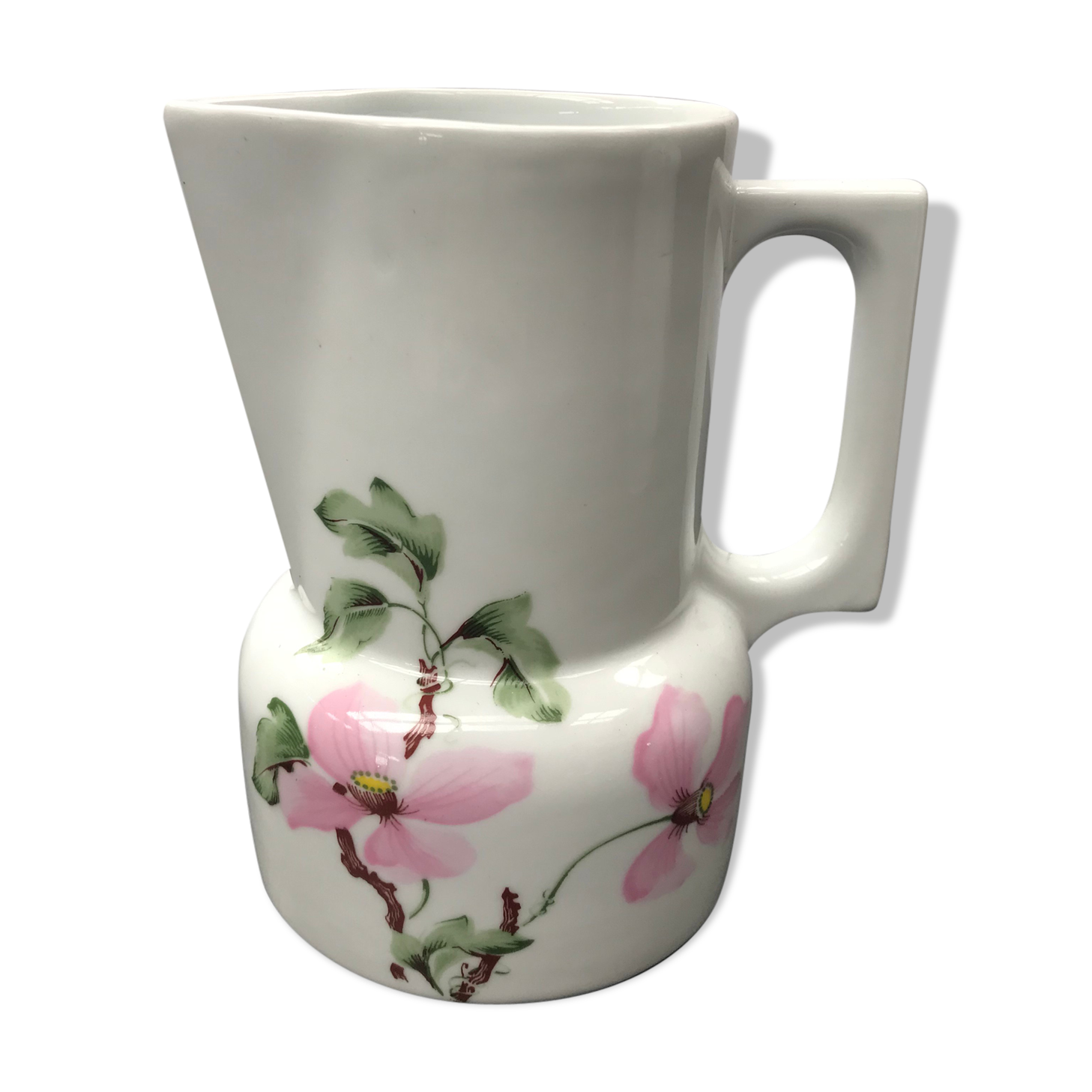 Former pichet berry creation lourioux porcelain blanche decor vintage flowers