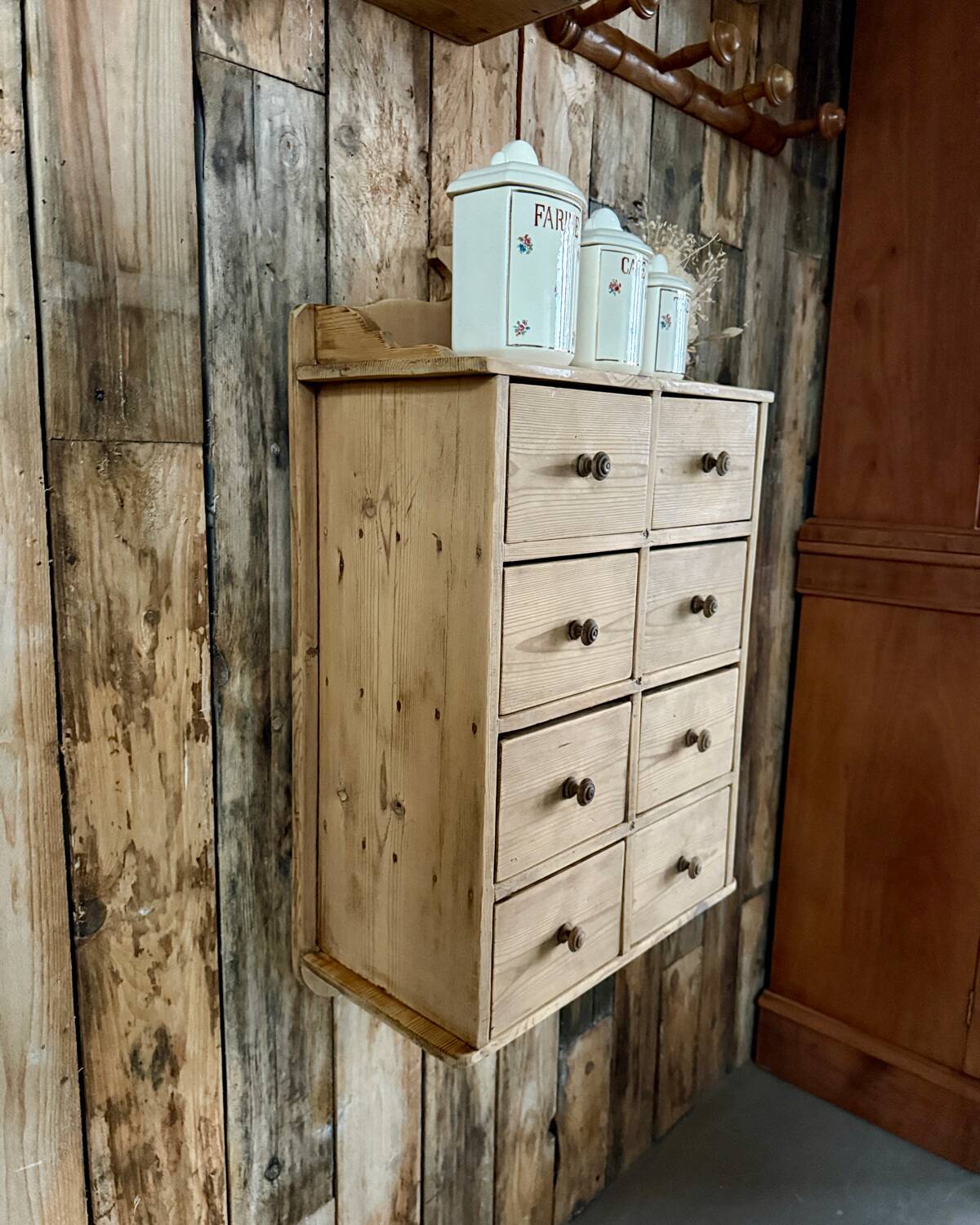 Hanging craft cabinet with drawers