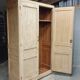 Antique wardrobe, kitchen cabinet, pinewood, creamy white