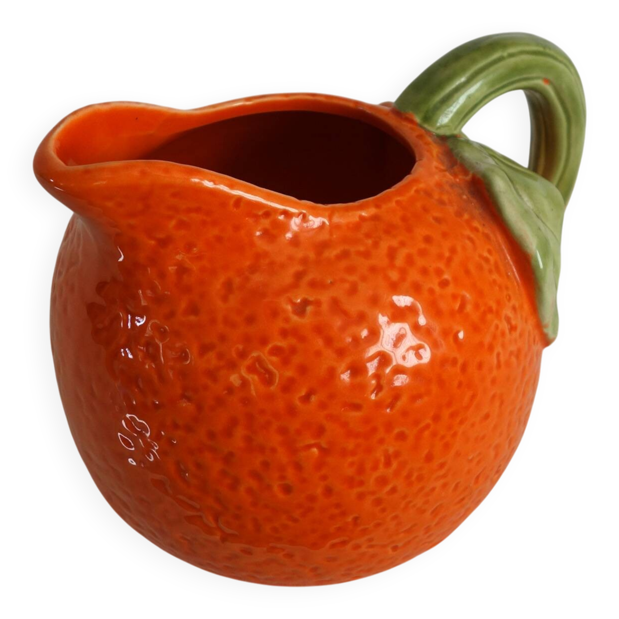 Vintage orange slipware ceramic jug